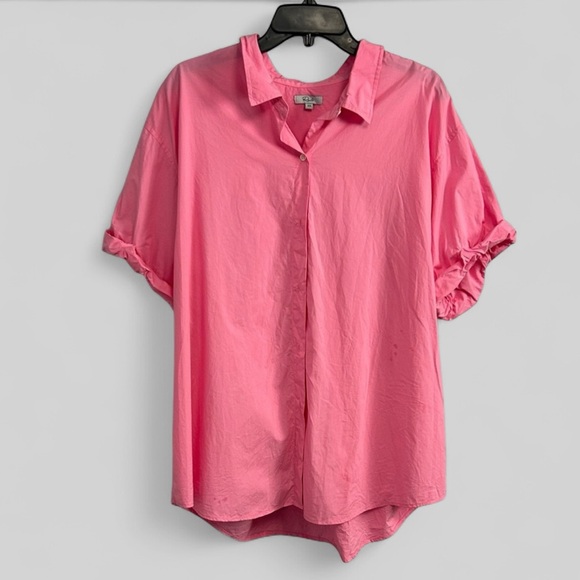 Rails JoJo Hot pink button down ladies blouse size XXL plus cotton blend girly - Picture 1 of 8